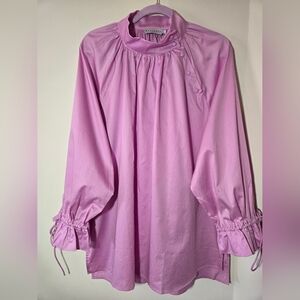 Harshman L.A. Bianca Ruffled Long Sleeve Popover Blouse, Orchid, Size 1X, NWT